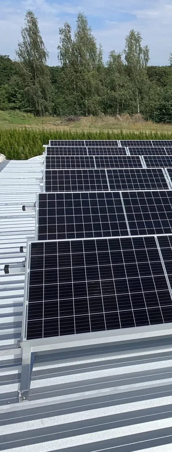 Photovoltaic panels on a building roof